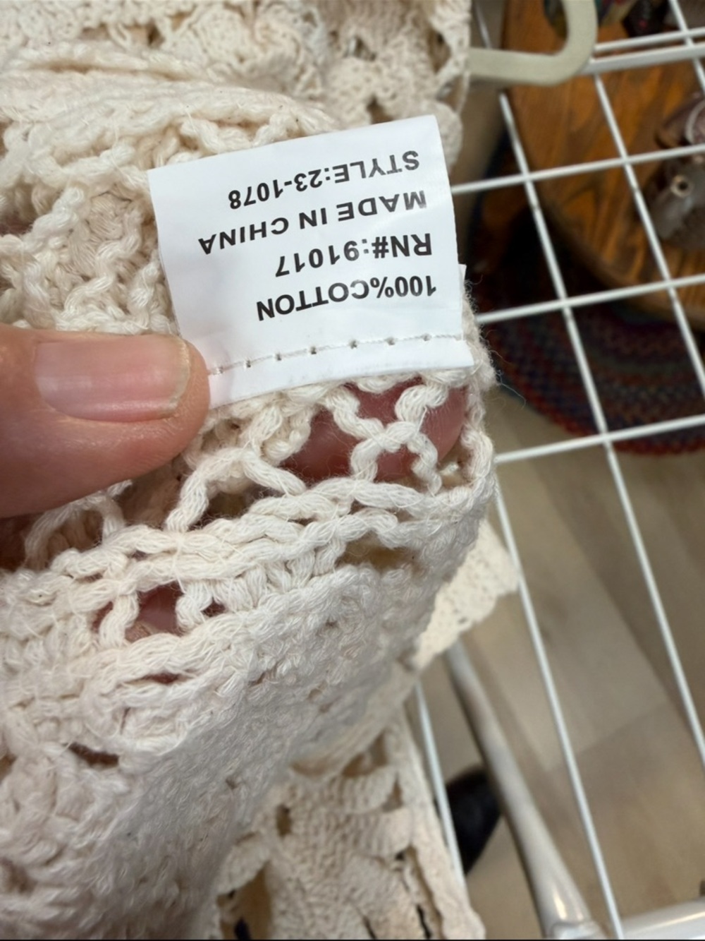 Solitaire Anthropologie Cream Crochet Granny Square Knit Cotton Cardigan S - Picture 9 of 10